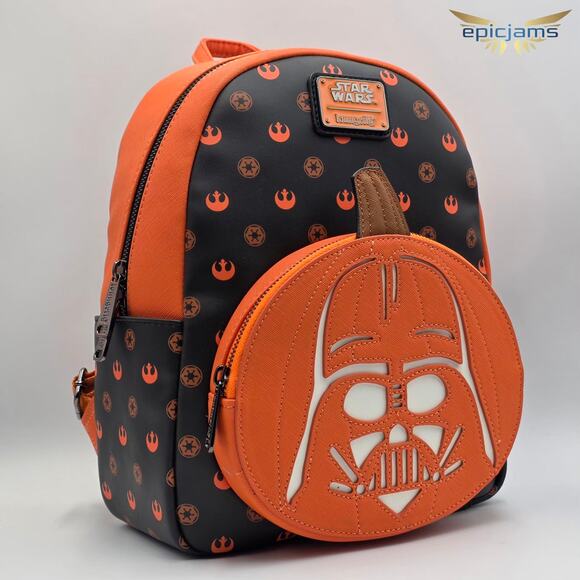 Loungefly Star Wars Darth Vader Glow-in-the-Dark Jack-o-Lantern Backpack Set New